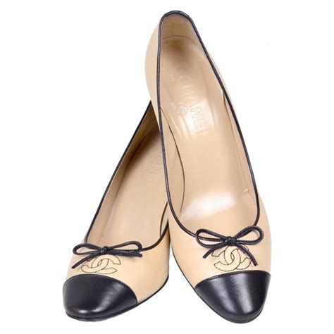 chanel gold pumps|chanel pumps beige and black.